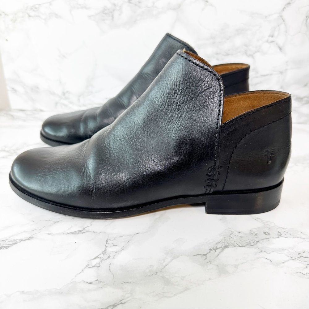 Frye Black Leather Ankle Booties
